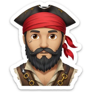 Pirate with Long Beard sticker
