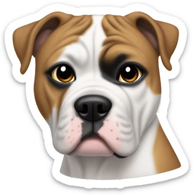 American bulldog white with a small black patch of fur on it’s eye. And white fur everywhere else  sticker