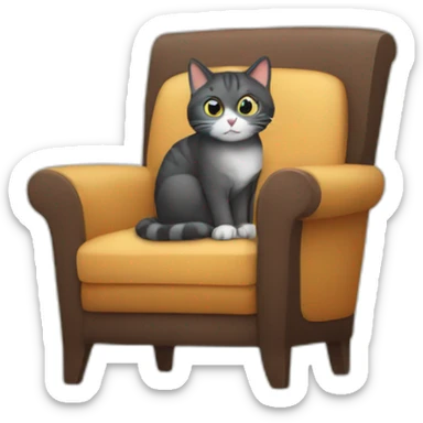 Cat sitting in a comfy chair sticker