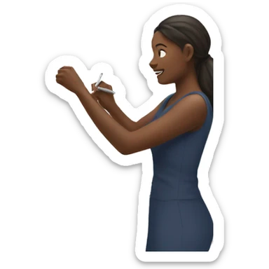 Woman writing on whiteboard sticker