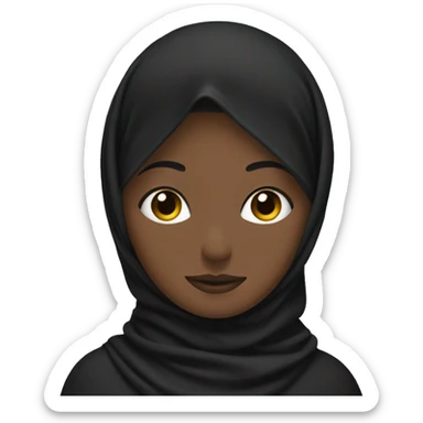 Black Hijabi hand on head sticker