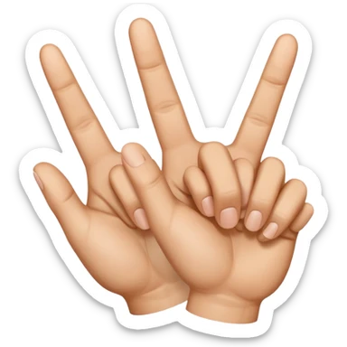 Manos con 3 dedos levantados de un lado y del otro lado 1 dedo levantado sticker