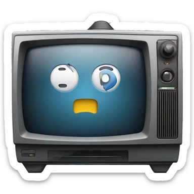 TV with VCR player under screen sticker