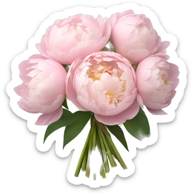 Light Pink peonies bouquet  sticker
