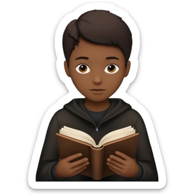 person silhouette reading a book sticker