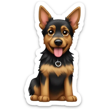 Yorkie and German shepherd  sticker