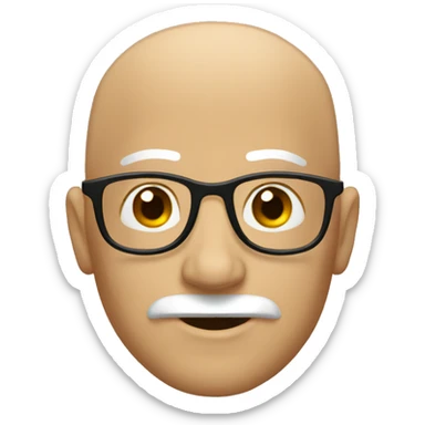 tan bald man with brown mustache sticker