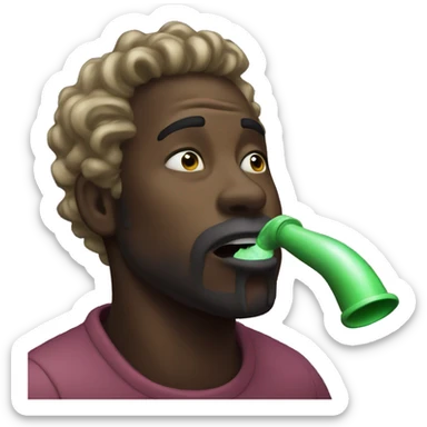 black man inhaling galaxy gas sticker
