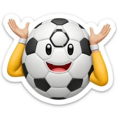 Soccer ball with arm muscles sticker