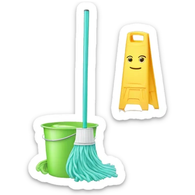 mop and windex spray crossed sticker