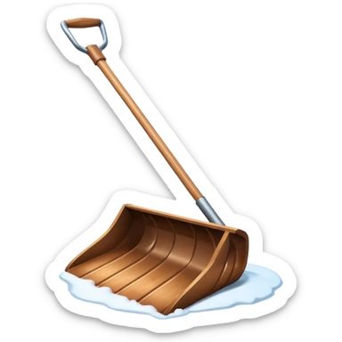 snow shovel object icon, metal snow shovel with wooden handle, winter equipment, glossy highlights, 3D cartoon, mobile game icon style, centered, clean background, no text, no watermark

 sticker