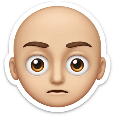 Face With Raised Eyebrow emoji, eyes wide open, camera up close to one eye sticker