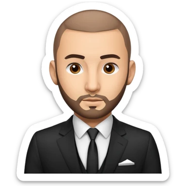 karim benzema in suit and tie, thinner face sticker