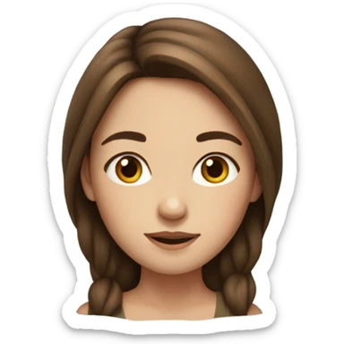 realistic portrait of brown haired girl sticker