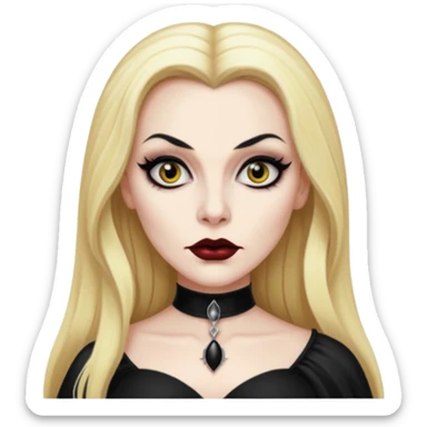 Vampira with long blonde hair sticker