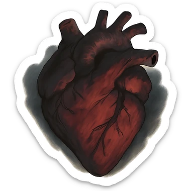 dramatic heart, ghibli style, no background sticker