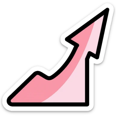 business chart with upward trend sticker