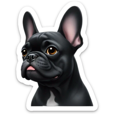 All black French bulldog sticker