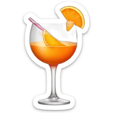 orange cocktail in a wine glass  sticker