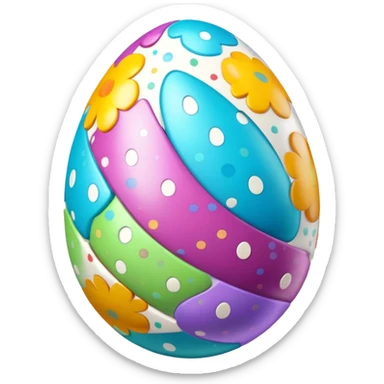 Colorful decorated Easter egg sticker