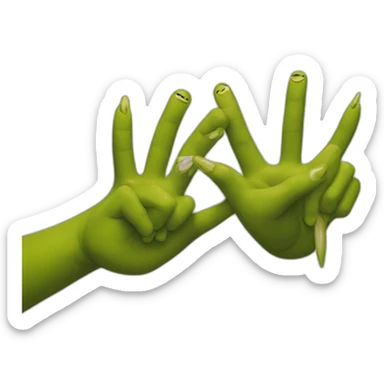 painting nail emoji with Shrek hands sticker