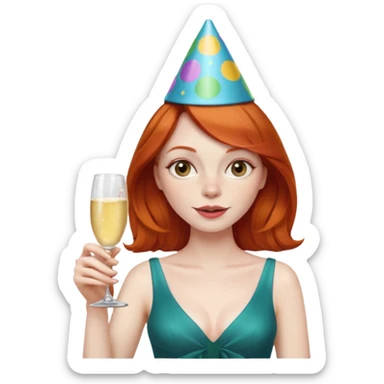 pirate redhead woman drunk sticker