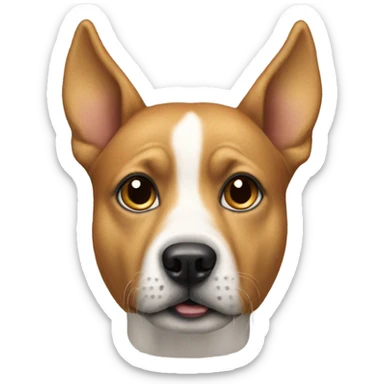 Dog with people head sticker