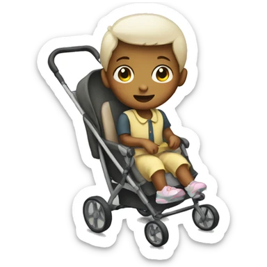 A child in a stroller sticker