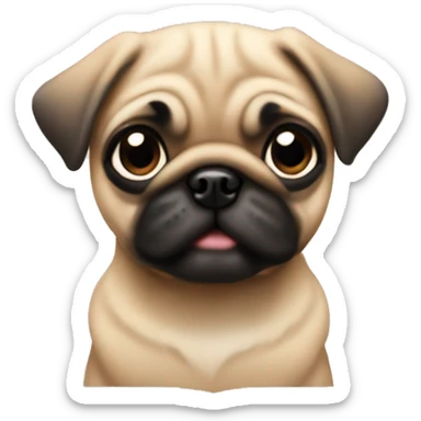 Fawn pug puppy sticker