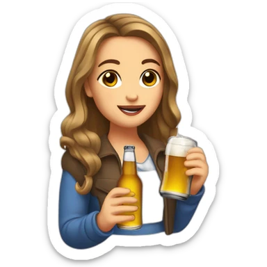 Addison Rae drinking a beer  sticker
