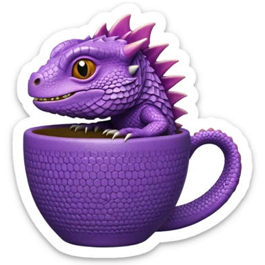 purple iguana cup sticker