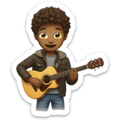 boy with guitar and maffin sticker