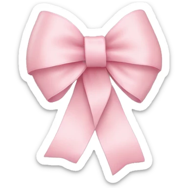 light pink ribbon tied in a bow sticker