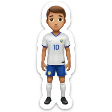 Determined soccer player standing on field, stadium lights glowing, cinematic lighting, realistic sports photo sticker