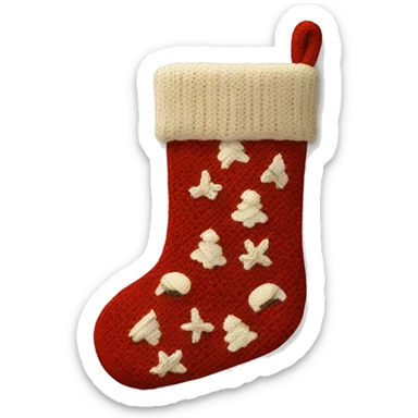 Knitted creams colored Christmas stockings  sticker