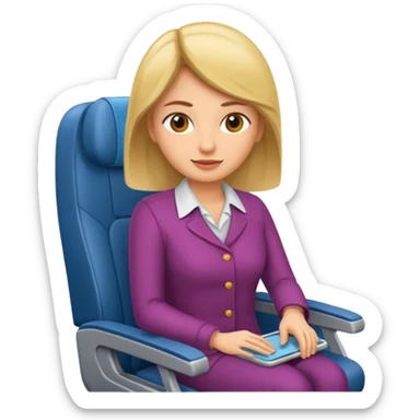 woman passanger in plane seat sticker