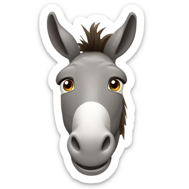 Donkey with hoof to face saying doh! sticker