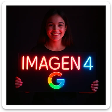 make a girl holding this sign, but sign in made of neon sticker