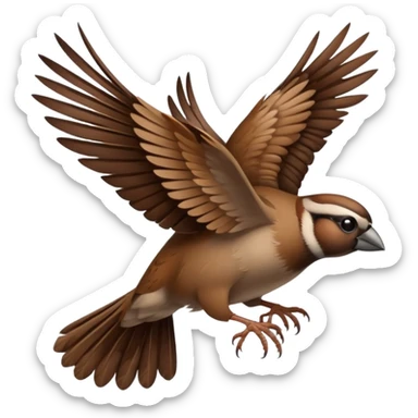 Sparrow flying sticker