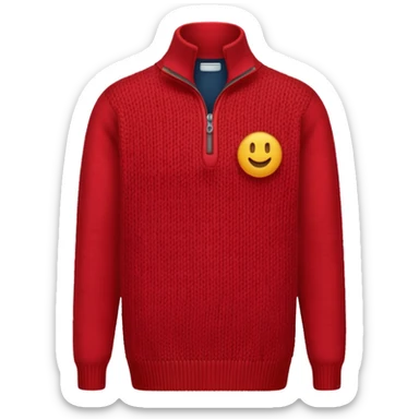 red knitted quarter zip with the knitting visible no emojis sticker