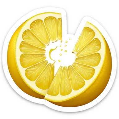 lemon cut in half  sticker