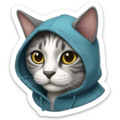 Cat wearing hoodie  sticker