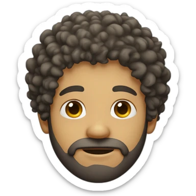 curly haired man with beard saluting sticker