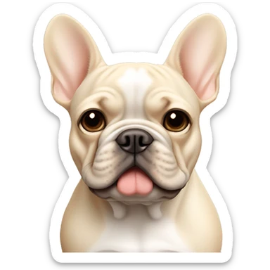 Beige French bulldog without black mask sticker