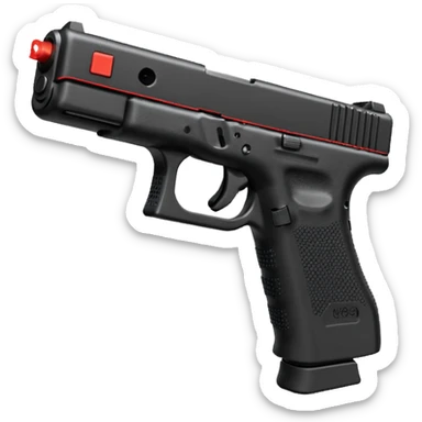 a Glock 19 with a red lager and a dedicated magazine.  sticker