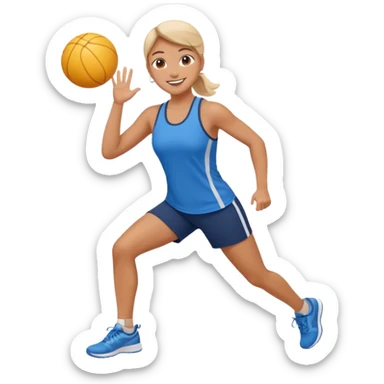 physical education teacher, leading exercises, cheerful sticker