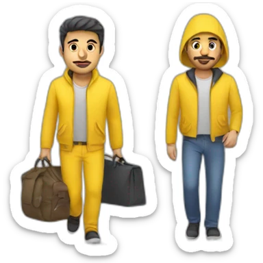Armenian men in yellow clothing in public trasnport sticker