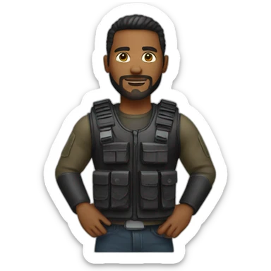 biker with tactical vest sticker
