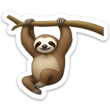 sloth hanging sticker