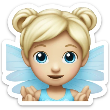 Tiny little fairy who looks like a monkey bird in his blue eyes and blonde hair and is a baby girl sticker